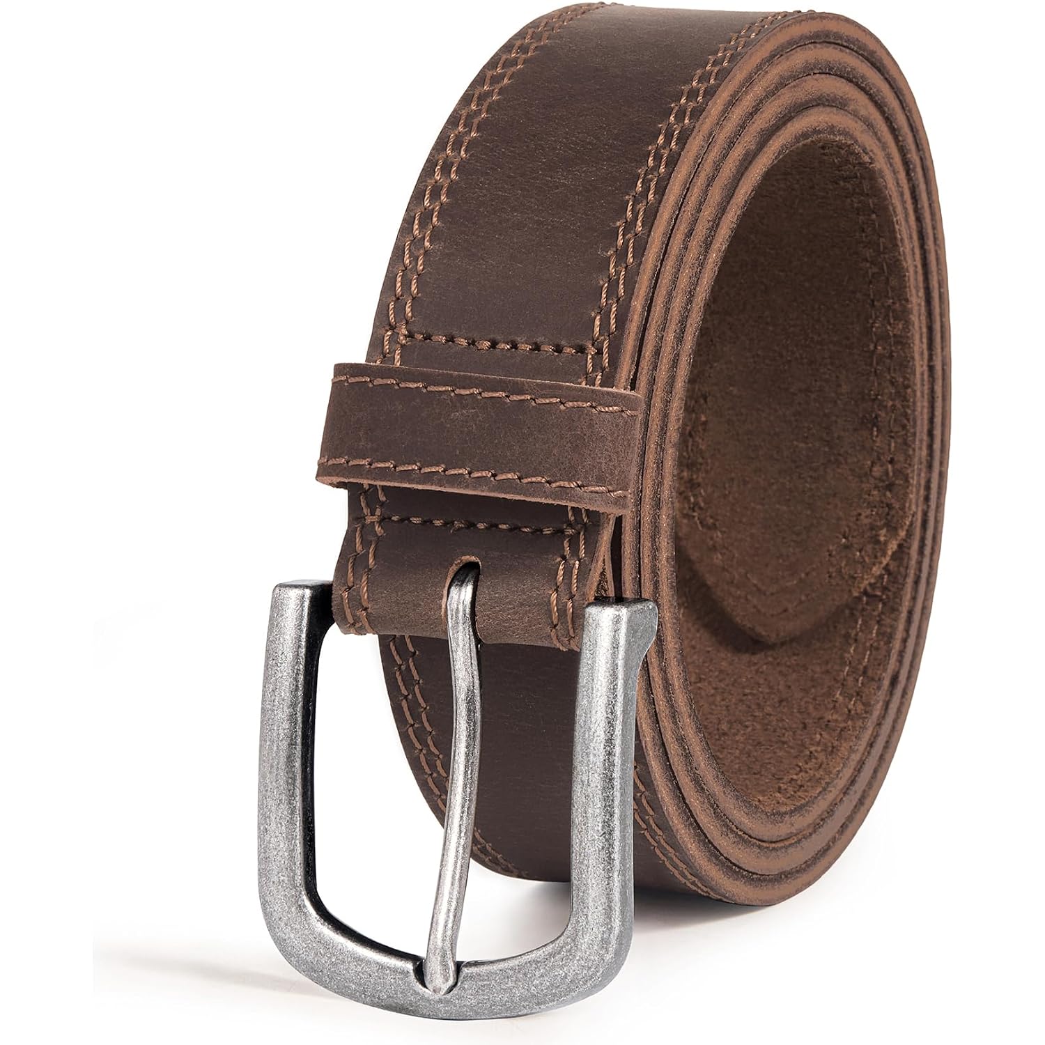 Men'S Full Grain Leather Belt For Everyday Casual Jeans, 1.5" Handmade Men Leather Belts With Gift Box