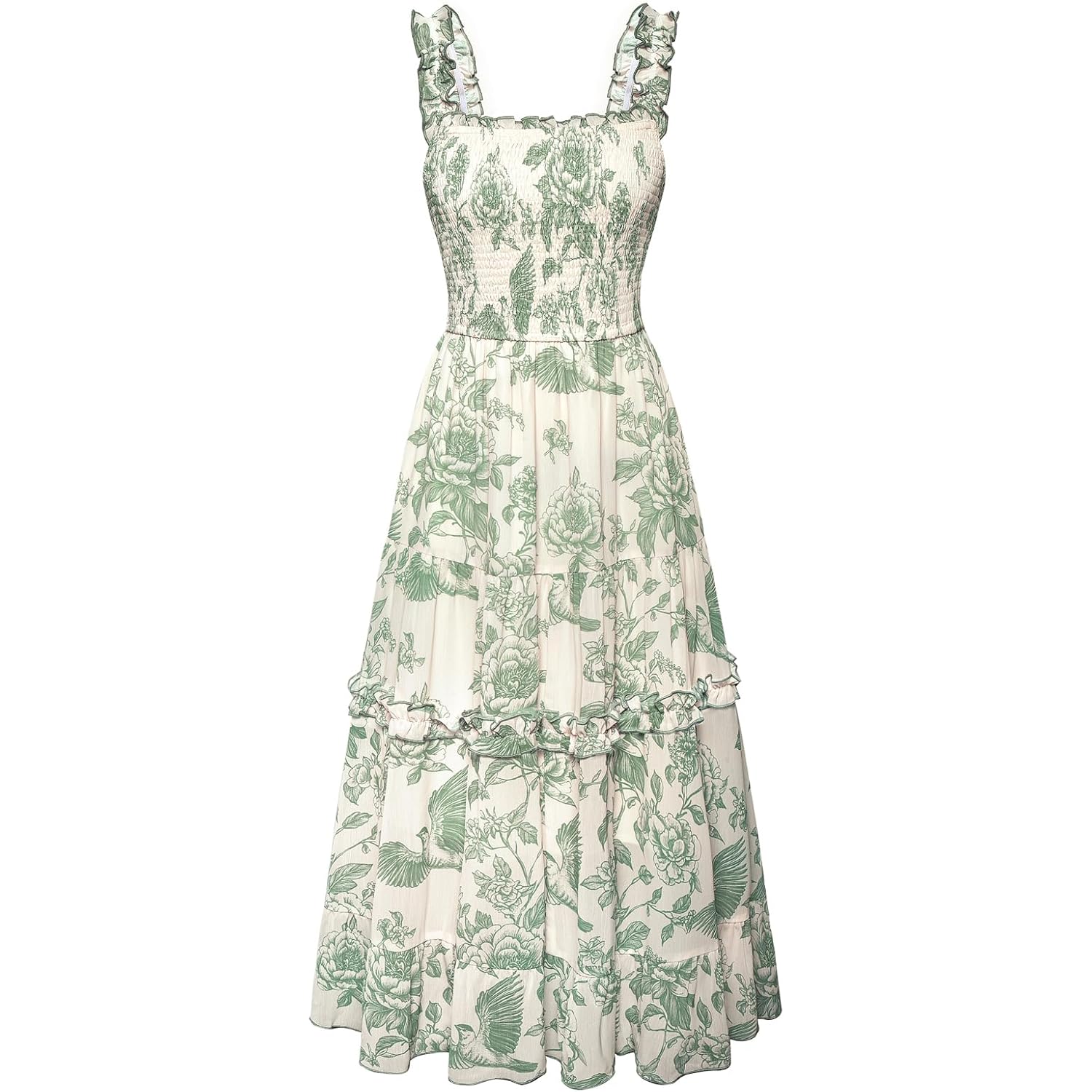 Scarlet Darkness Floral Dress For Women 2026 Flowy Sundress Smocked Cottagecore Dresses