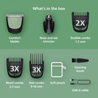 Philips Norelco All-in-One 3000 Series 13 in 1 Trimmer, Beard Styler & Men's Hair Clipper, 9 Length Settings & Self-Sharpening Skin-Friendly Blades, MG3919/50