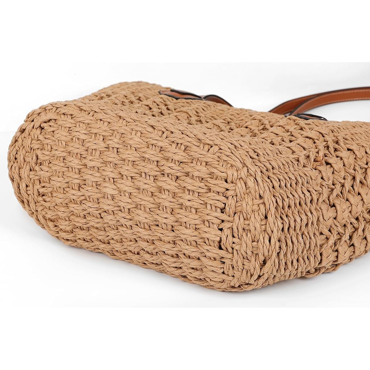 Women's Straw Shoulder Bag Large Rattan Woven Totes Summer Travel Beach Handbag Handmade Top Handle Purse