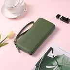 GOIACII Womens Wallet RFID Blocking Leather Zip Around Wallet Large Capacity Long Purse Credit Card Clutch Wristlet | RFID Blocking, Zip Around, Large Capacity, Long, Credit Card, Clutch