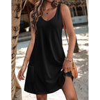 Zeagoo Womens Summer Dress 2026 Loose V Neck Sleeveless Sundresses Swimsuit Coverup With Pockets Floral Tank Dresses