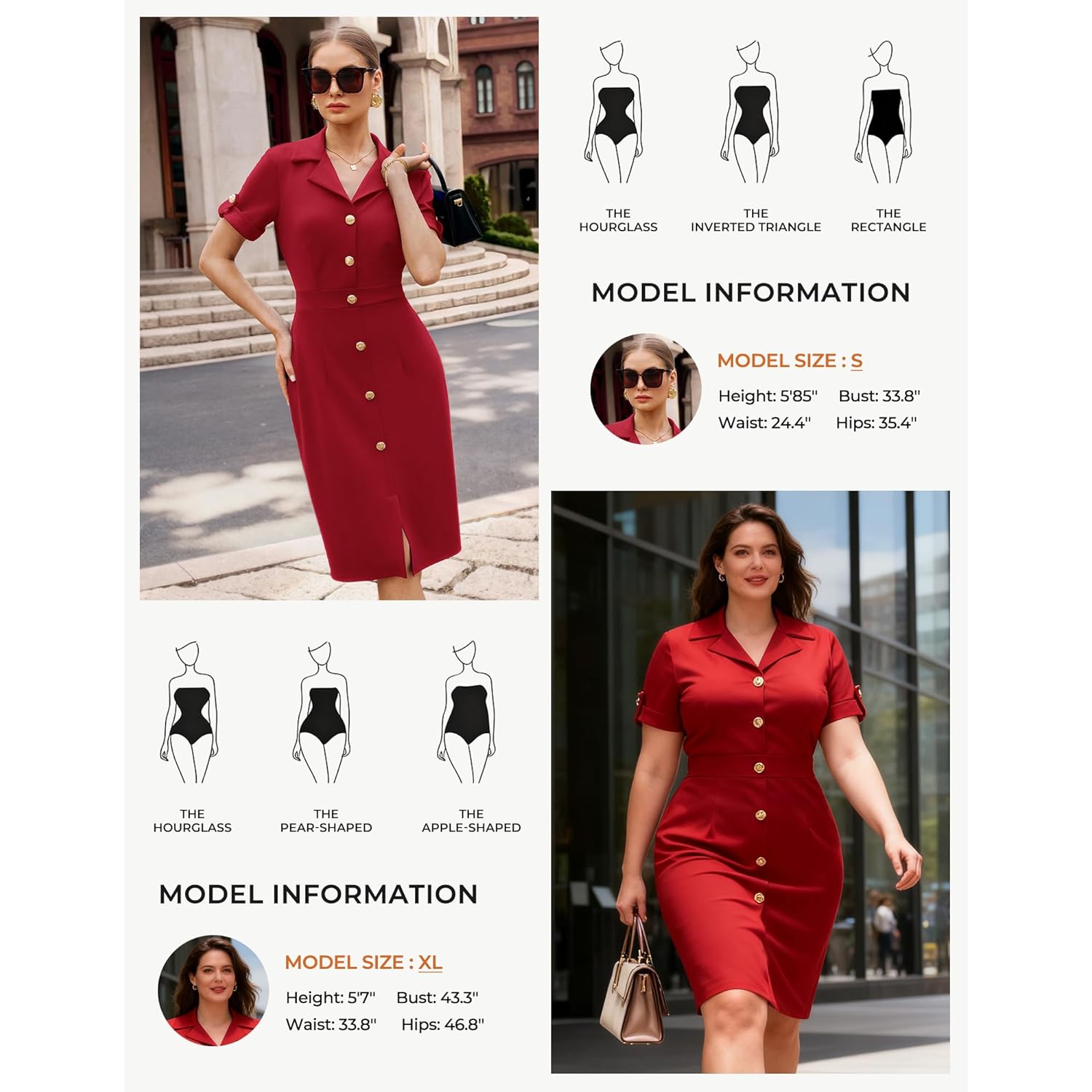 Work Dresses for Women 2026 Short Sleeve Button Bodycon Dress Pencil Office Midi Dress with Pockets