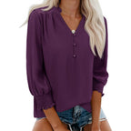 Blouses for Women Dressy Casual 3/4 Length Sleeve Womens Tops 2026 Fashion Spring Trendy Smocked Business Casual Work