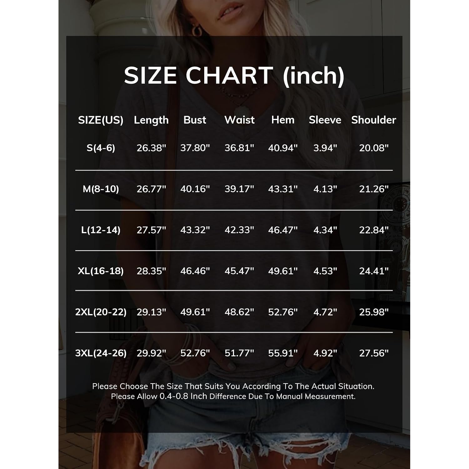 Athmile Womens T Shirts 2026 Short Sleeve V-Neck Shirts Cute Fit Summer Casual Tee Tops S-Xxl