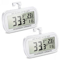 Waterproof Refrigerator Fridge Thermometer, Digital Freezer Room Thermometer, Max/Min Record Function Large Lcd Screen And Magnetic Back For Kitchen, Home, Restaurants (2 Pack)