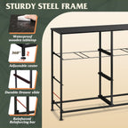 Wlive Dresser For Bedroom With 8 Drawers, Wide Fabric Dresser For Storage And Organization, Bedroom Dressers, Chest Of Drawers For Living Room, Closet, Hallway, Charcoal Black Wood Grain Print