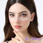Teenitor Body Glitter With Face Gems Stickers Set, 12 Pots Iridescent White Face Glitter Hair Glitter Gel & 4 Sheets Hair Jewelry For Kids Makeup, Hair Gems & Pearls Mermaid Accessories For Rave