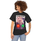 John Pork Funny Answer Call Phone T-Shirt, Brainrot T-Shirt