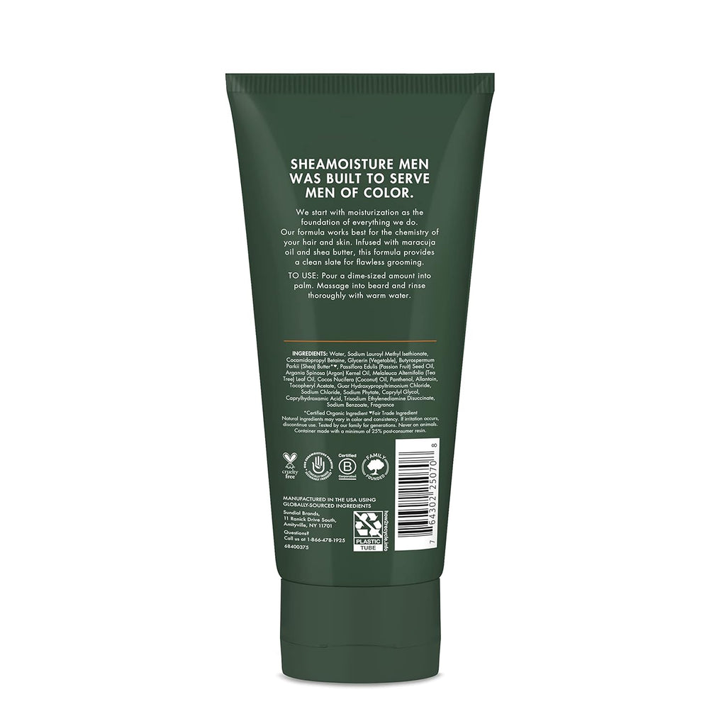 SheaMoisture Beard Wash for Full Beards - Maracuja Oil & Shea Butter to Deep Clean and Refresh - 6 oz