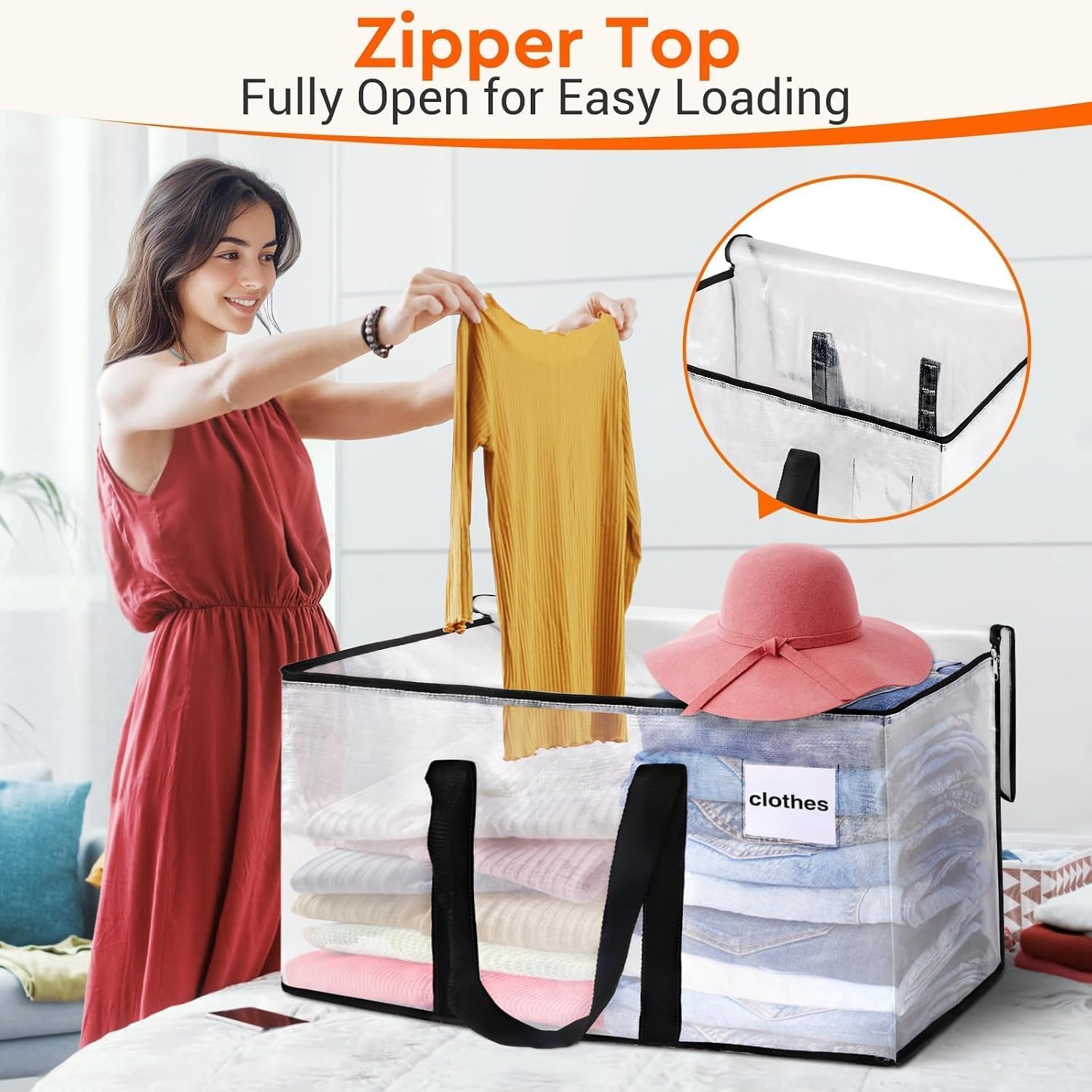 Moving Bags, 93L 8-Pack Storage Bags, Moving Box Heavy Duty Extra Large, Moving Totes With Zipper, Reinforced Handles & Tag Pocket, Boxes For Packaging Moving