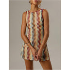 Gorglitter Women'S Crochet Vacation Summer Mini Dress Sundresses Boho Beach Hawaiian Party Club Graduation Sun Dress