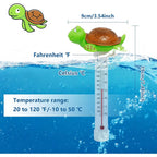 Floating Pool Thermometer, Large Display With String Easy To Read, Shatter Resistant, For Outdoor & Indoor Swimming Pools, Spas, Hot Tubs & Aquariums (Turtle)
