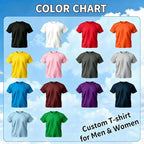 Bulk Custom T Shirts With Your Text Logo Photo, Personalized T Shirt For Men Women Black Cotton T-Shirts Custom Gifts