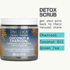 Pacifica Underarm Body Scrub - Armpit Detox Coconut & Charcoal Deodorant– Exfoliating & Nourishing For Natural Deodorant Users – Aluminum-Free & Safe For Sensitive Skin, Vegan & Cruelty-Free, 7 Fl Oz