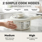 Ceramax Pro 1.5L Electric Hot Pot With Lid & Steamer | Adjustable Temp, Non Toxic Ceramic Cooker Skillet For Ramen, Eggs, Pasta For Dorms, Camping, Rv - New Improved 2026 Model