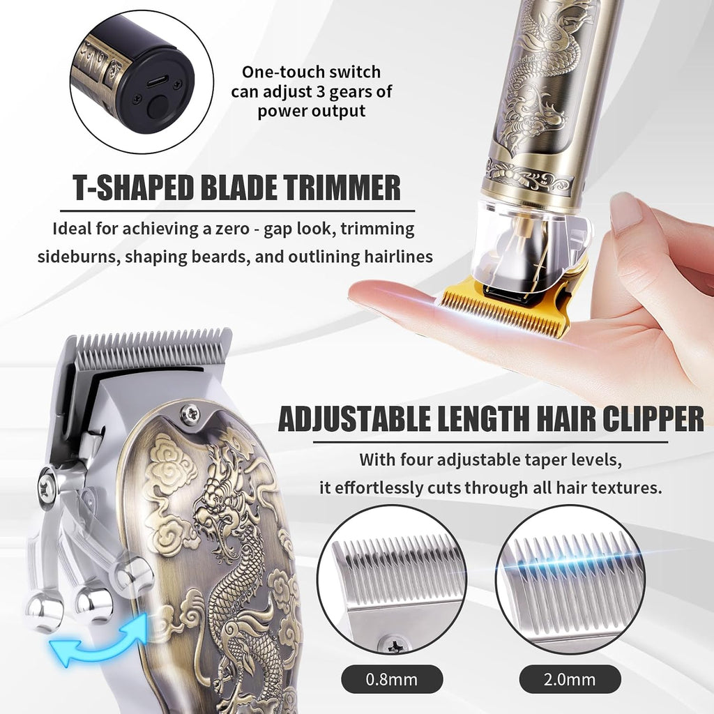 Hair Clipper For Men Set Cordless Electric Hair Clipper T-Shaped Beard Trimmer Nose Hair Trimmer Electric Shaver Professional Haircutting And Beauty Kit