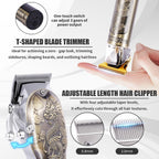 Hair Clipper For Men Set Cordless Electric Hair Clipper T-Shaped Beard Trimmer Nose Hair Trimmer Electric Shaver Professional Haircutting And Beauty Kit
