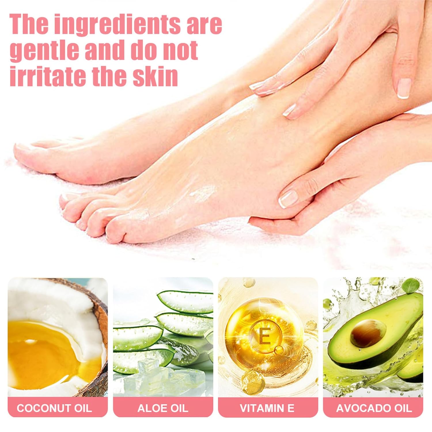 2pcs 60% Urea Hydrating and Anti-Cracking Foot Cream, 2025 Upgraded Moisturising and Relieves Cracking and Dryness Foot Cream for Dry Cracked Feet And Hands（aloe + peach）
