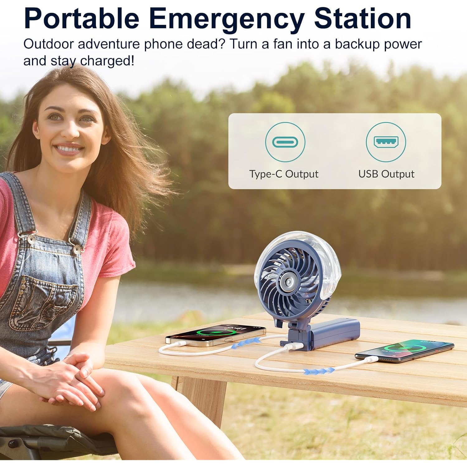 Handfan 4000Mah Upgraded Handheld Misting Fan, 50Ml Water Tank, Rechargeable Personal Mister Fan Portable Ac, Spray Water Mist Fans, Foldable Cooling Ice Fans For Beach Travel Disney(Royal Blue)
