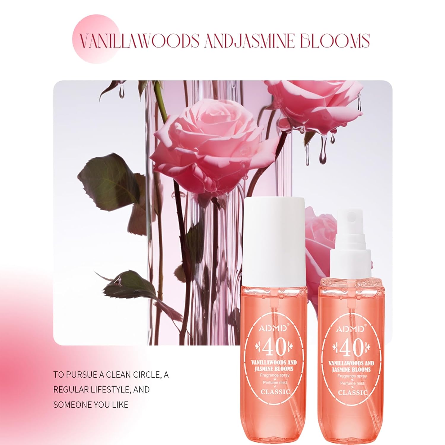 ADMD Sweet Romantic Perfume for Women, Floral Fantasy Eau de Toilette – Long-Lasting Fresh Fragrance, Giftable Travel Spray, 90ml/3.0 floz 40#