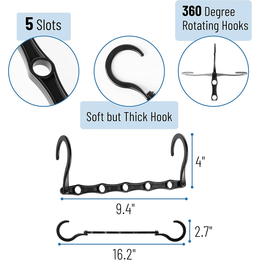 Mr. Pen- Space Saving Hangers, 8 Pcs, 360° Rotating Hooks | Magic Cascading Hanger Organizer With 5 Enclosed Slots, Closet Organizers And Storage For Clothes