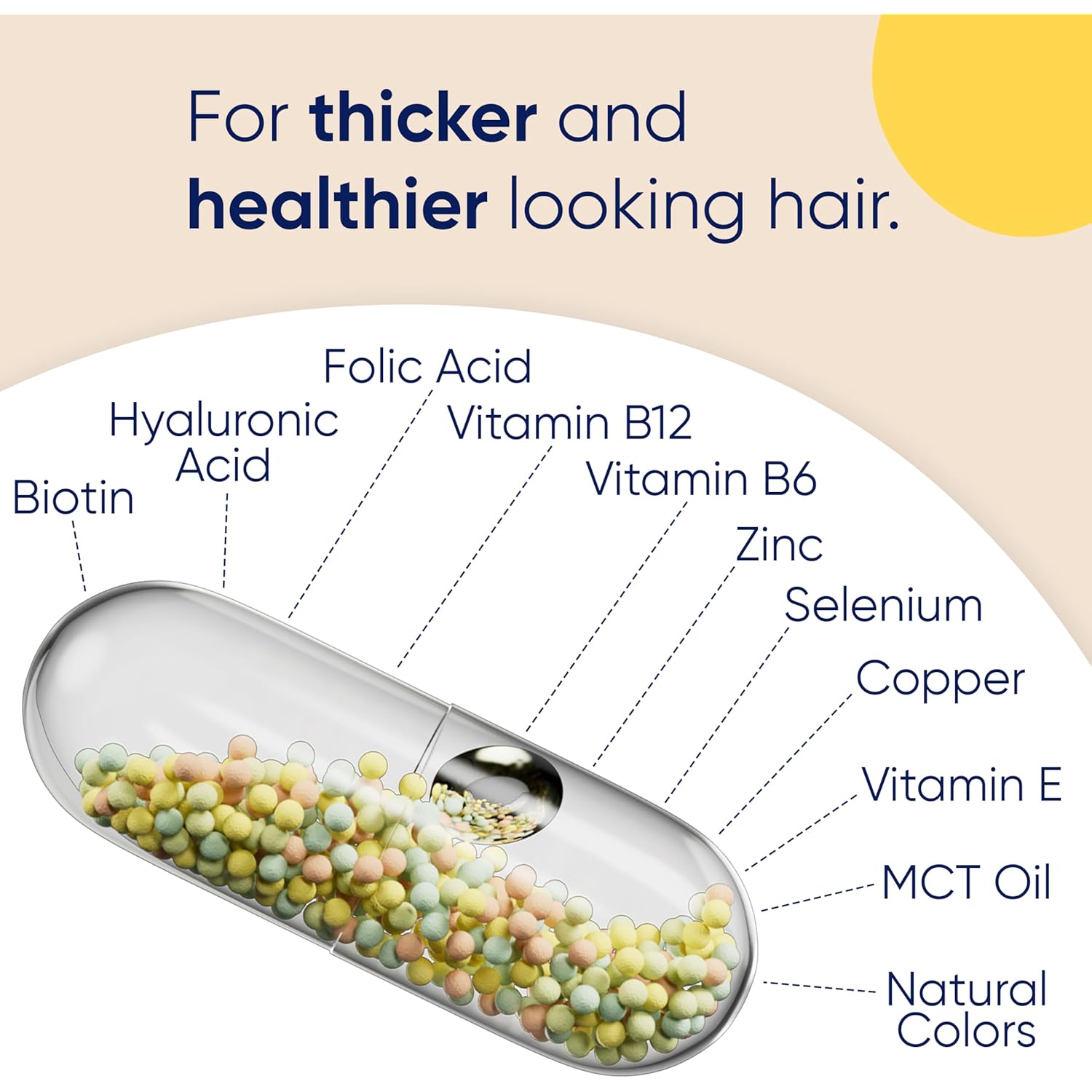 Moerie Ultimate Hair Boost Supplements for Women & Men - Hair, Skin, Nails Vitamins with Biotin & Minerals for Hair Health - Thicker Hair - 60 Capsules