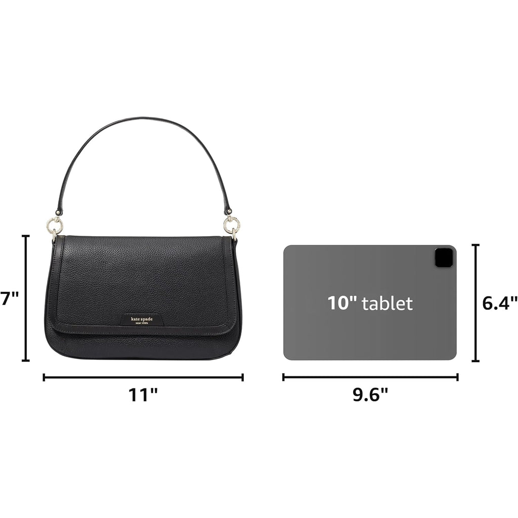 Kate Spade New York Womens Hudson Pebbled Leather Flap Shoulder Bag