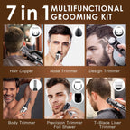 Hatteker Beard Trimmer For Men, Waterproof Hair Trimmer Electric Razor, Cordless Hair Clippers Shavers For Men, Shaving Kit For Nose Mustache Body Facial, Beard Grooming Kit 7 In 1