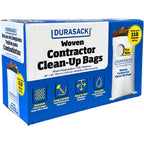 Durasack Contractor Bags Heavy Duty 40-Gallon, Pack Of 16 | Reusable White Woven Polypropylene Contractor Garbage Bags