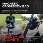 Magnetic Crossbody Sling Bag For Men & Women | Golf, Gym & Travel | Water Resistant Nylon