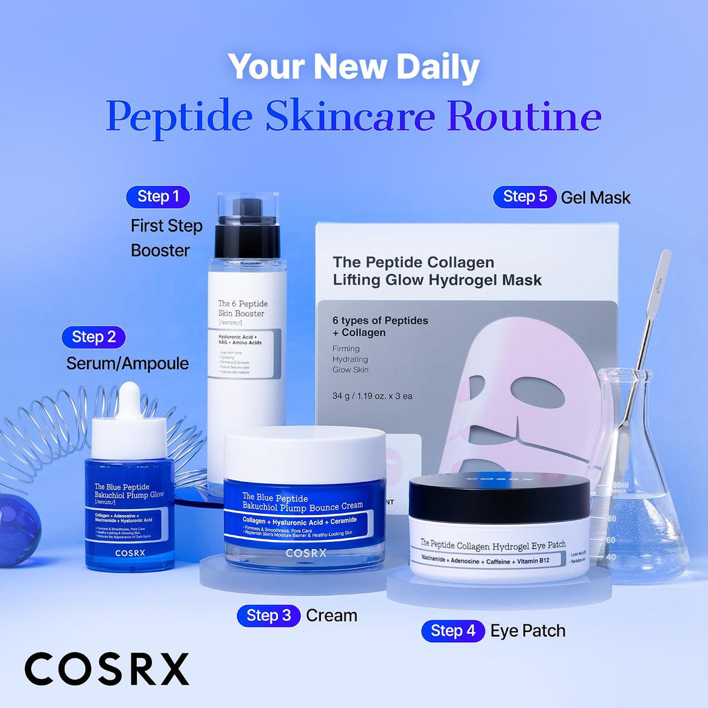 Cosrx The Blue Copper Peptide Bakuchiol Serum, Korean Peptide Plumping Serum For Face, Ghk-Cu Copper Peptides With Bakuchiol, Glow & Plump, Anti-Aging & Skin Firming Care, Korean Skin Care, 1.69 Fl Oz