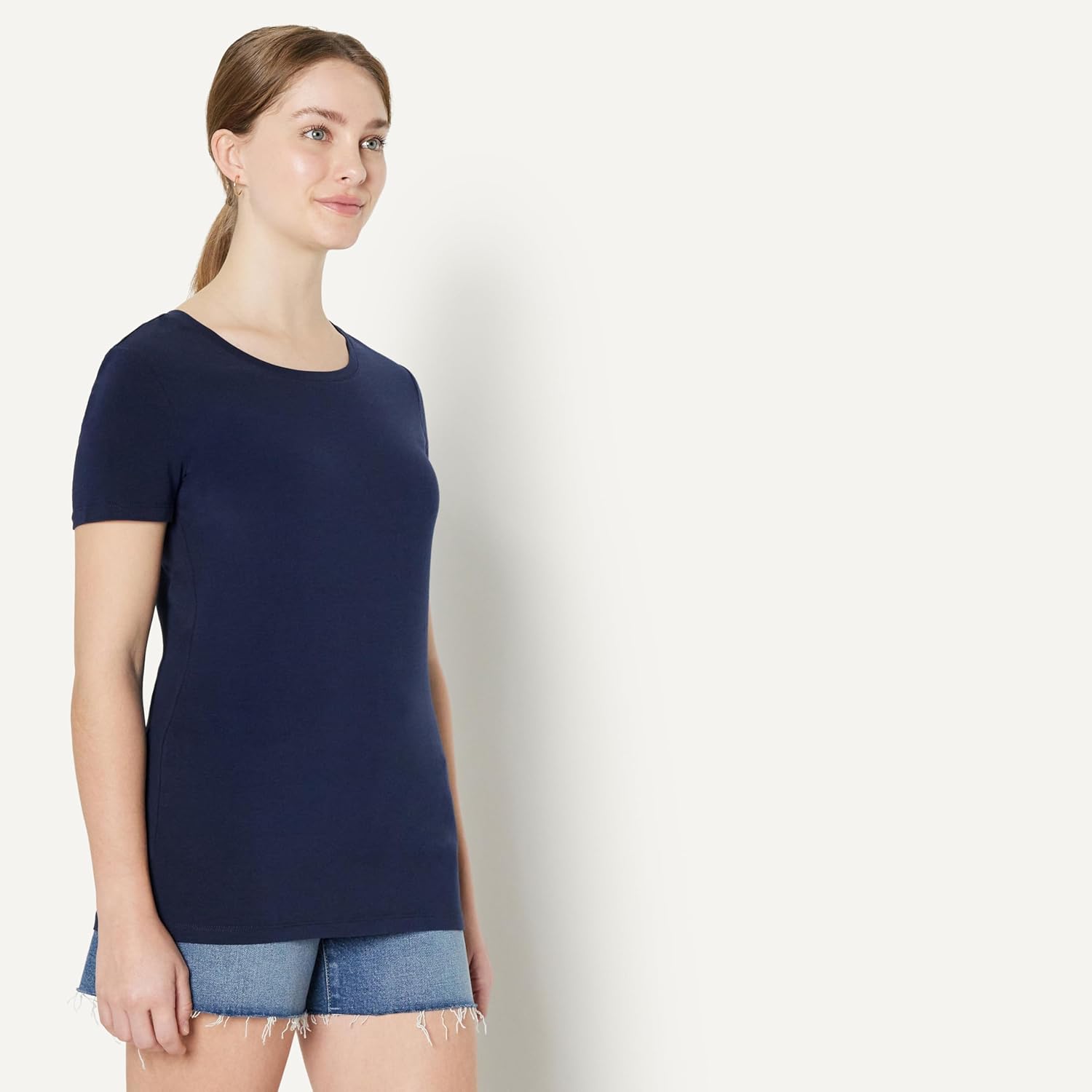 Women's Regular-Fit Short-Sleeve T-Shirt (Crewneck and V-Neck Options), Multipacks