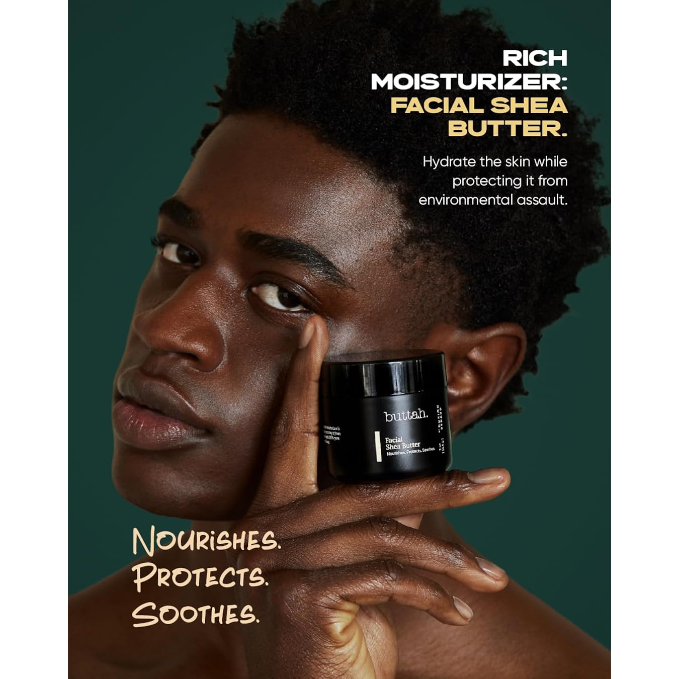 Buttah Skin Facial Shea Butter 2Oz - Moisturizer For Dry Skin - Very Dry Skin Moisturizer - Think Face Cream Moisturizer Dry Skin