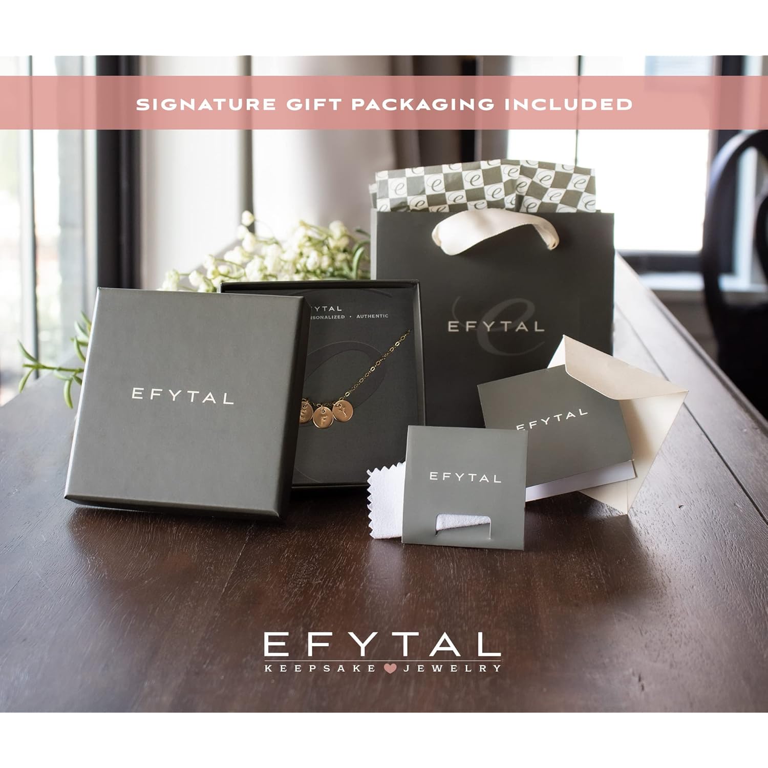 EFYTAL Initial Necklaces for Women, 14K Gold or 925 Sterling Silver Initial Necklace, Custom Necklace, Personalized Pendant