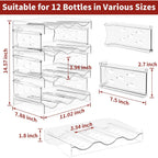 Ez Cozy Wine Rack, 4 Tier Water Bottle Organizer For Cabinet (12 Bottles) | Clear Freestanding Wine Bottle Holder For Cabinet, Fridge, Pantry, Wine Rack For Inside Cabinet, Refrigerator, Countertop