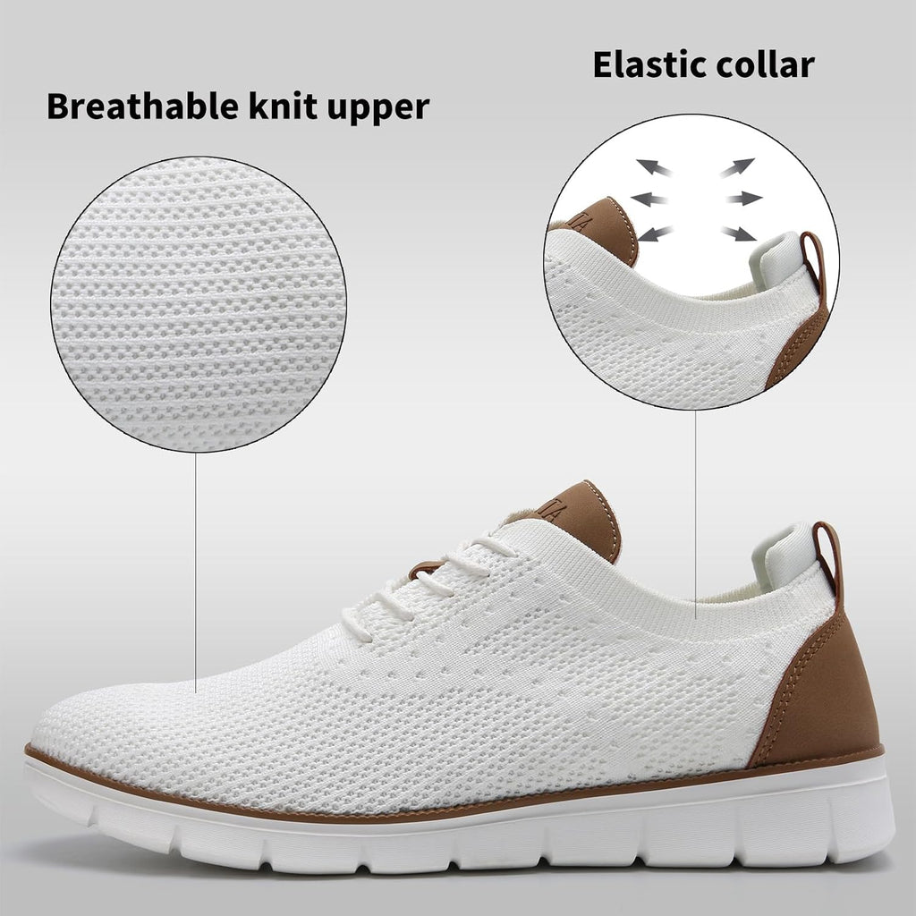 Men'S Casual Dress Oxfords Sneakers Business Mesh Breathable Lightweight Walking Shoes Tennis Comfortable