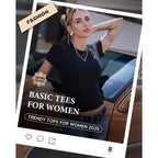 3 Pack Basic Tees for Women - Crew Neck Slim Fit Tight T Shirts Cute Y2K Trendy Crop Tops Clothes for Casual Summer