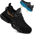 Steel Toe Work Shoes For Men Lightweight Safety Shoes With Puncture Resistant Sole Comfortable Construction Industrial Work Shoe For Warehouse