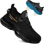 Steel Toe Work Shoes For Men Lightweight Safety Shoes With Puncture Resistant Sole Comfortable Construction Industrial Work Shoe For Warehouse