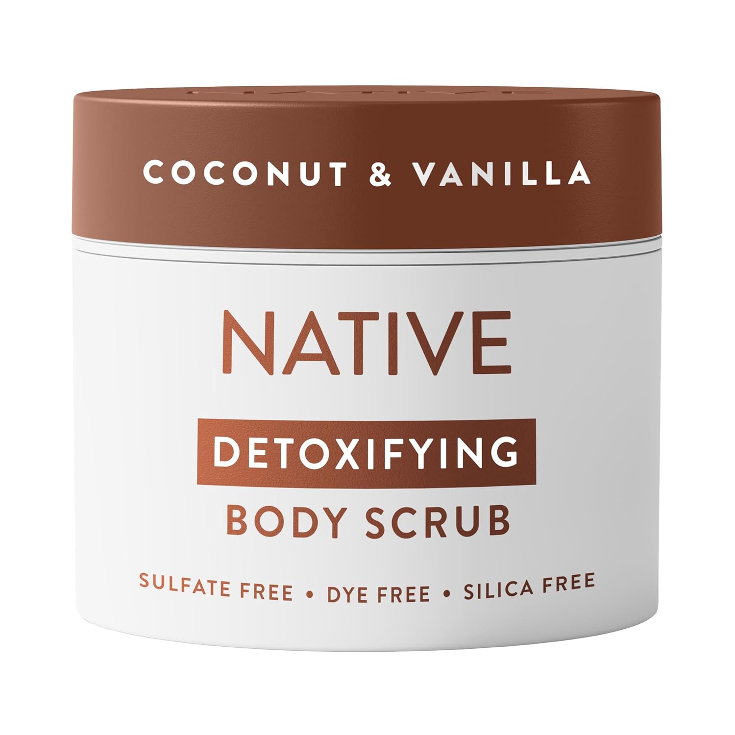 Native Coconut & Vanilla Exfoliating Body Scrub for Women & Men, 1 Wash to Soft, Smooth Skin, Gently Exfoliates Even Sensitive Skin, Clean Formula, Enhances Skin Radiance, Free of Silica, 12 oz