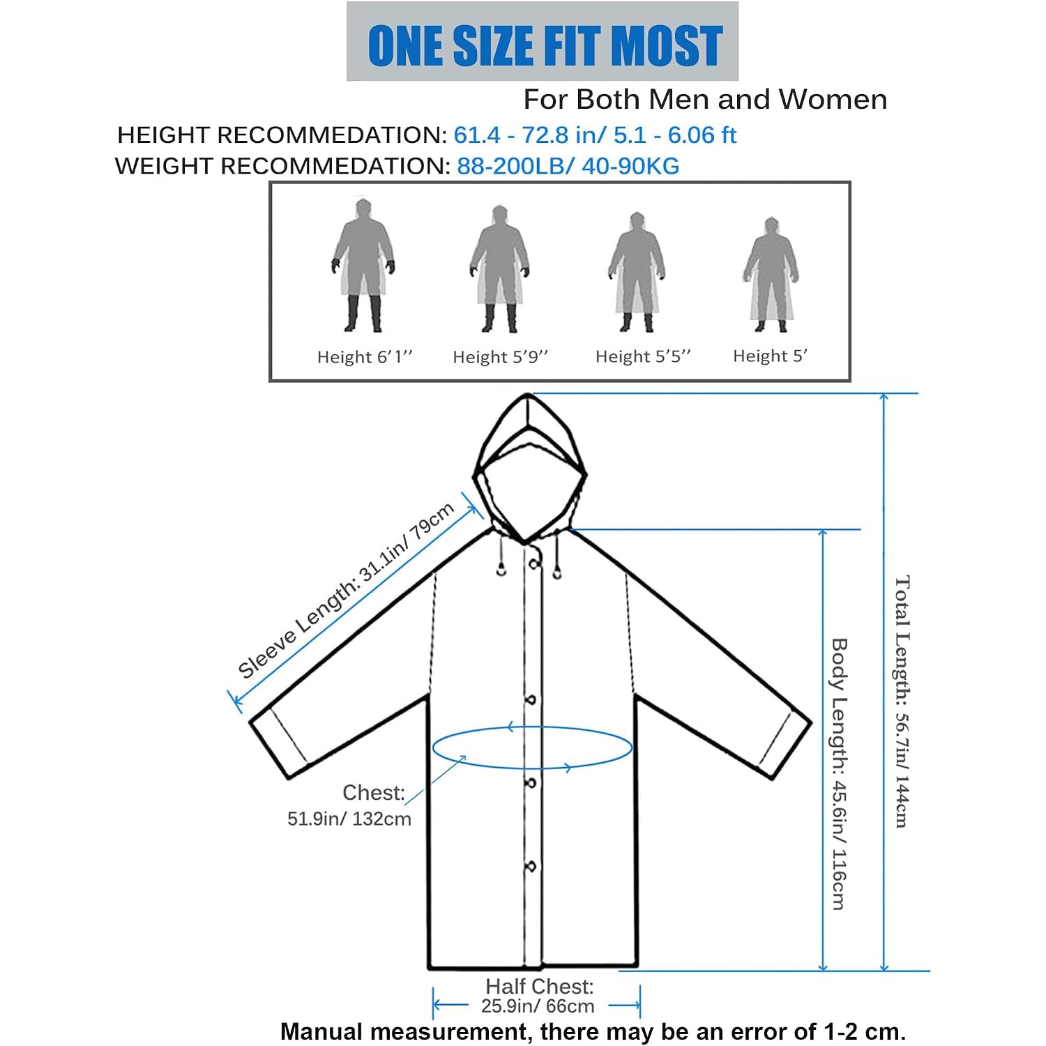 Hlkzone Raincoat, 2 Pack Rain Ponchos For Adults Travel Rain Jacket Packable Rain Coats For Women With Drawstring Hood