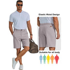 Coofandy Mens Shorts Casual 9" Lightweight Cotton Comfort Stretch Dress Shots Summer Beach With Pockets