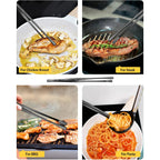 4 Pcs Fine Long Tweezer Tongs Professional Black, 12'' And 10'' Stainless Steel For Kitchen, Food, Cooking, Repairing, Sea Food And Bbq