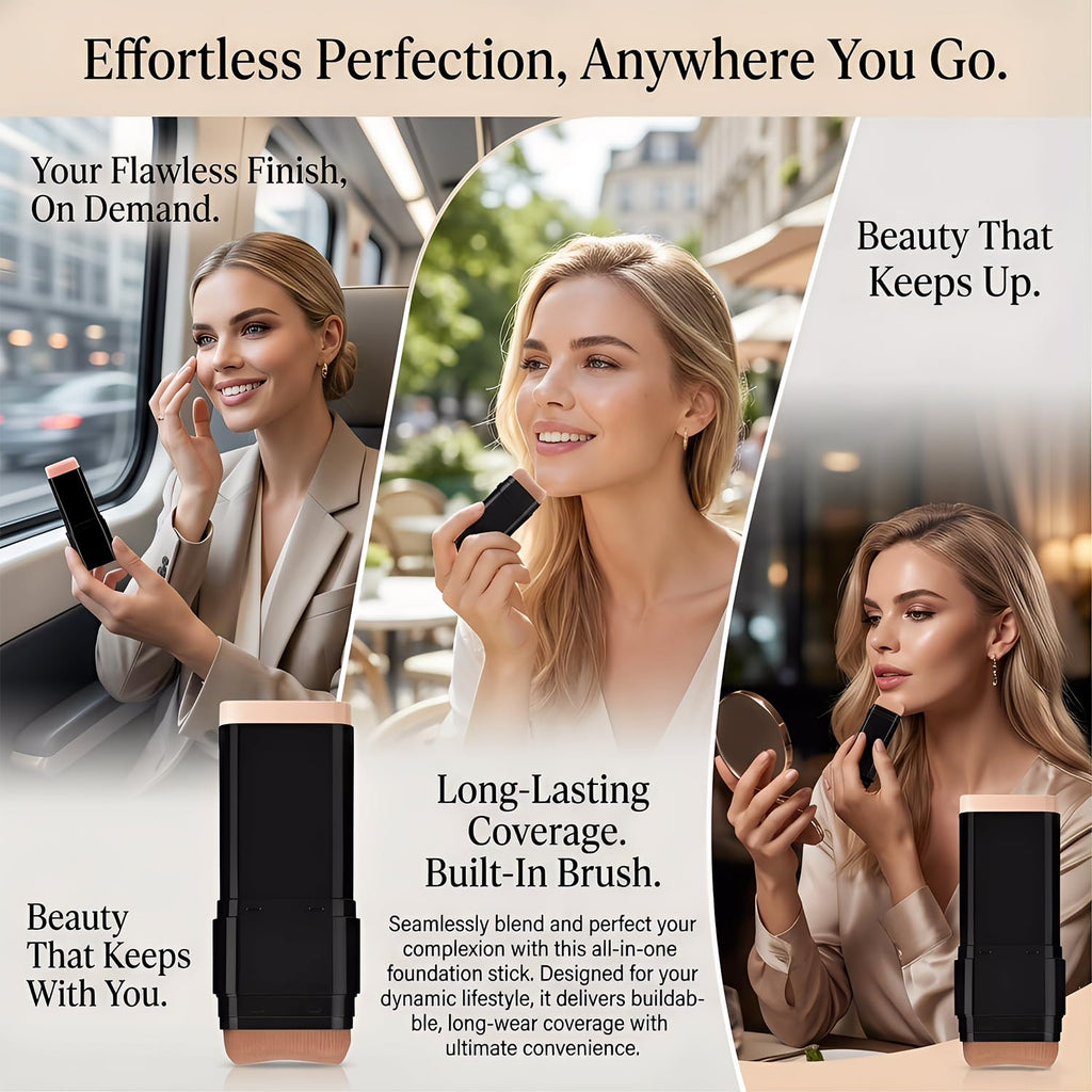 Foundation Stick, 2 in 1 Dual-Ended Long-Lasting Concealer Korean Foundation Stick, Full Coverage Foundation Makeup, Sunscreen Concealer Stick, Tattoo Cover Up Makeup, Matte Finish for Face (NATURAL)