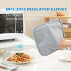 Tall Glass Microwave Splatter Cover for Food with Vent Hole 100% Food Safe 10in Plate Splatter Guard Lid with Silicone Knob BPA Free Cookware Serving Dish Cover Dishwasher Safe