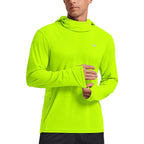 Pinspark Upf 50+ Sun Protection Hoodie Men With Mask Quick Dry Long Sleeve Fishing Hiking Shirts Uv Rash Guard Lightweight
