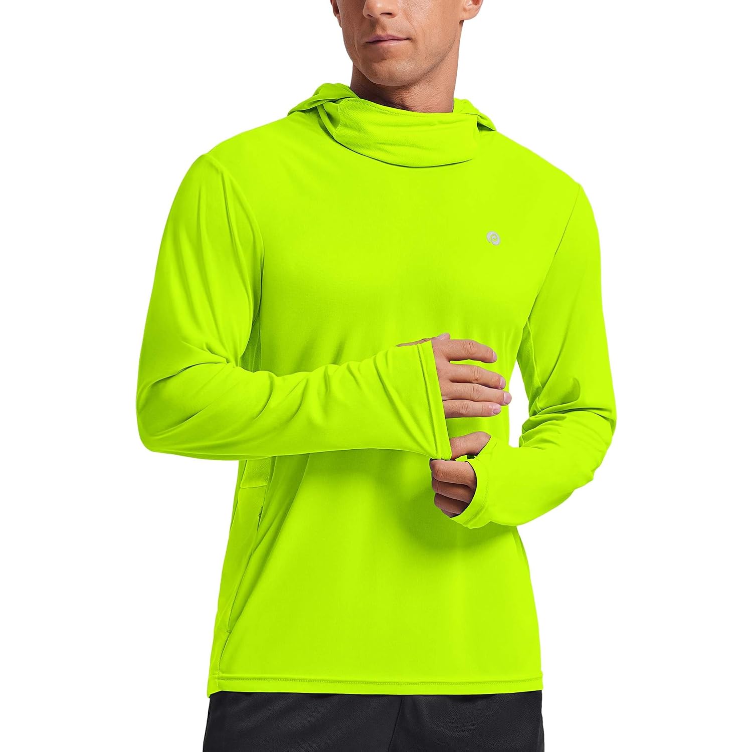 Pinspark Upf 50+ Sun Protection Hoodie Men With Mask Quick Dry Long Sleeve Fishing Hiking Shirts Uv Rash Guard Lightweight
