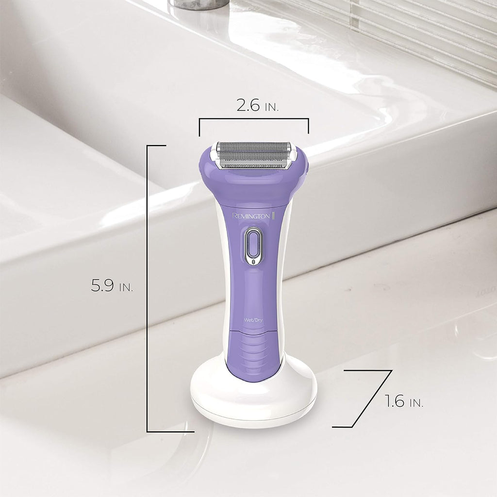 Remington Smooth & Silky Electric Shaver for Women, 4-Blade Smooth Glide Foil Shaver and Bikini Trimmer with Almond Oil Strip, Shave Wet or Dry
