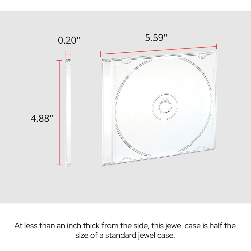Verbatim Cd Dvd Blu-Ray Clear Slim Jewel Cases, 5.2 Mm – 25 Pack